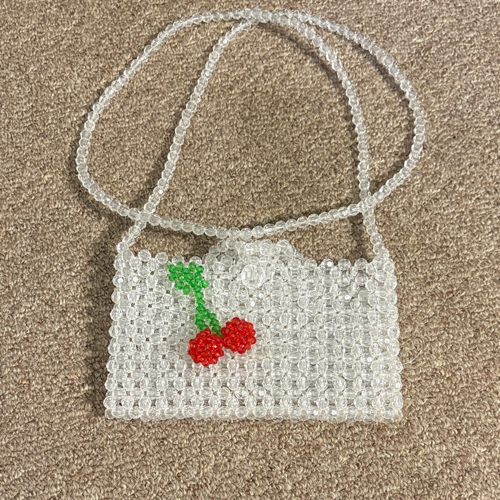 Hand Crafted Cherry 🍒 Beaded Handbag